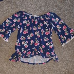 Kids Blue Off The Shoulder